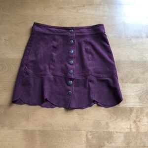 American Eagle burgundy suede skirt size 00